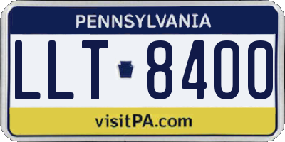 PA license plate LLT8400