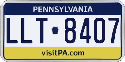PA license plate LLT8407