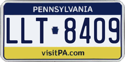 PA license plate LLT8409