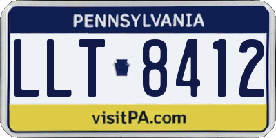 PA license plate LLT8412