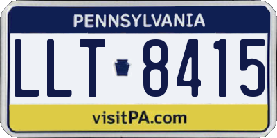 PA license plate LLT8415