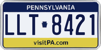 PA license plate LLT8421