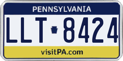 PA license plate LLT8424