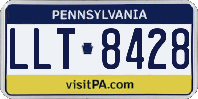 PA license plate LLT8428