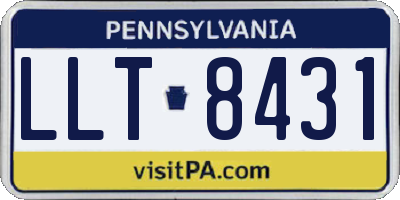 PA license plate LLT8431