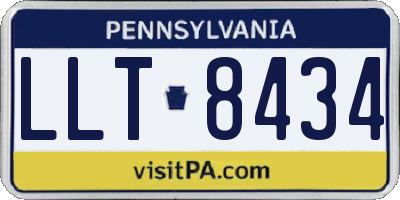 PA license plate LLT8434