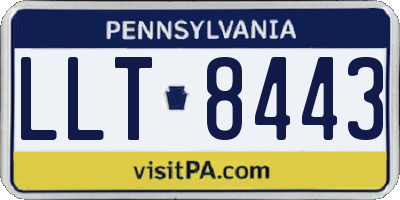 PA license plate LLT8443