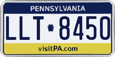 PA license plate LLT8450