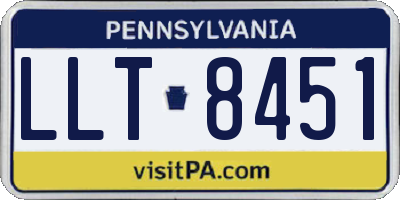 PA license plate LLT8451
