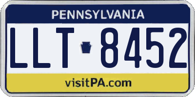 PA license plate LLT8452