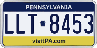 PA license plate LLT8453