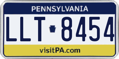 PA license plate LLT8454