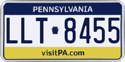 PA license plate LLT8455