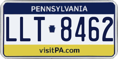 PA license plate LLT8462
