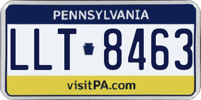 PA license plate LLT8463