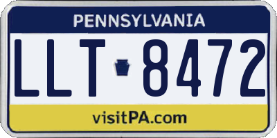 PA license plate LLT8472