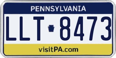 PA license plate LLT8473