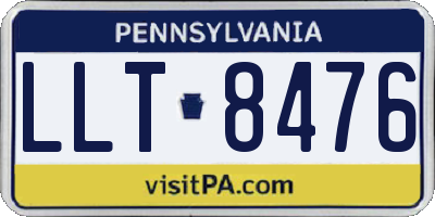PA license plate LLT8476