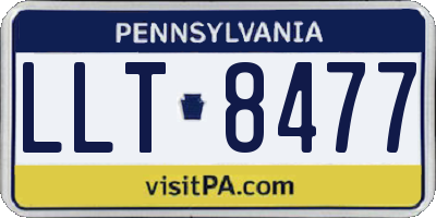 PA license plate LLT8477