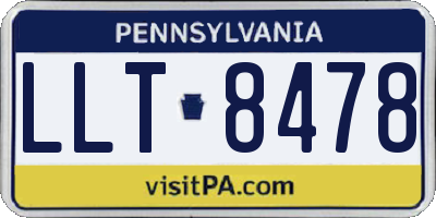 PA license plate LLT8478