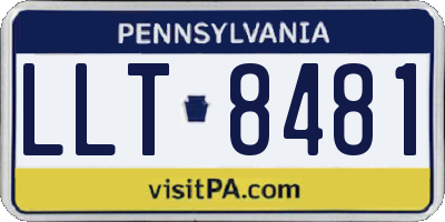 PA license plate LLT8481