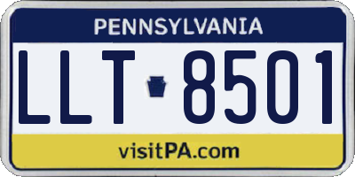 PA license plate LLT8501