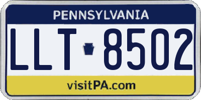 PA license plate LLT8502