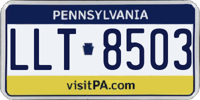PA license plate LLT8503