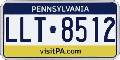 PA license plate LLT8512