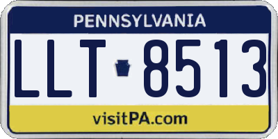 PA license plate LLT8513