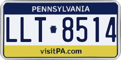 PA license plate LLT8514