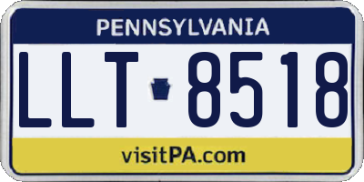 PA license plate LLT8518