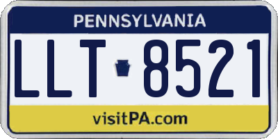 PA license plate LLT8521