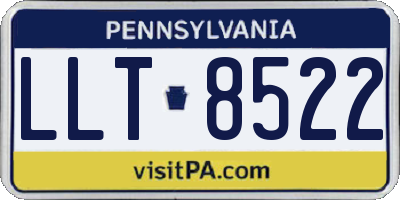 PA license plate LLT8522