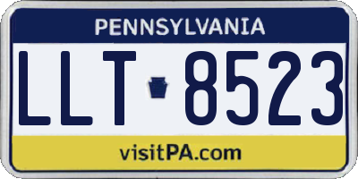 PA license plate LLT8523