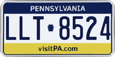 PA license plate LLT8524