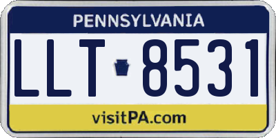 PA license plate LLT8531