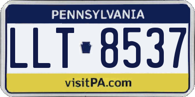 PA license plate LLT8537