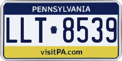 PA license plate LLT8539