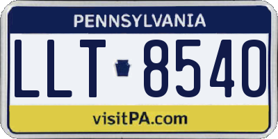 PA license plate LLT8540