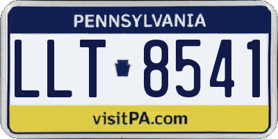 PA license plate LLT8541