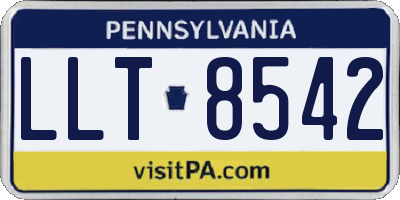 PA license plate LLT8542
