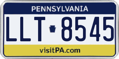 PA license plate LLT8545