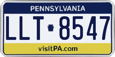 PA license plate LLT8547