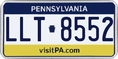 PA license plate LLT8552