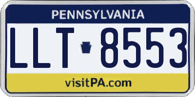 PA license plate LLT8553