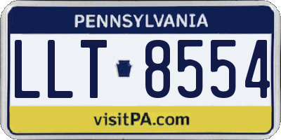 PA license plate LLT8554