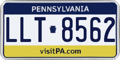 PA license plate LLT8562