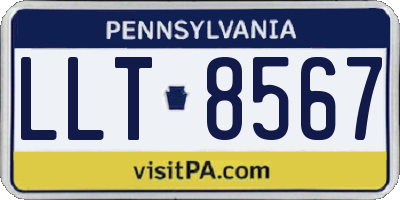 PA license plate LLT8567
