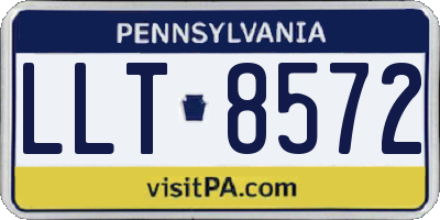 PA license plate LLT8572